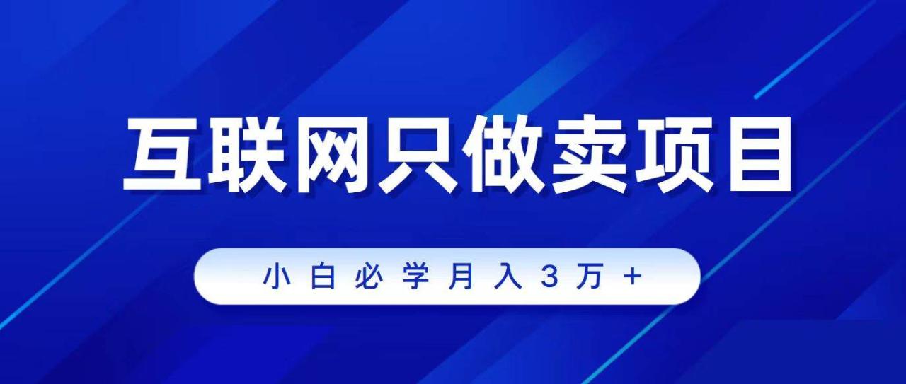 互联网的尽头就是卖项目，被割过韭菜的兄弟们必看！轻松月入三万以上！-星璨学社