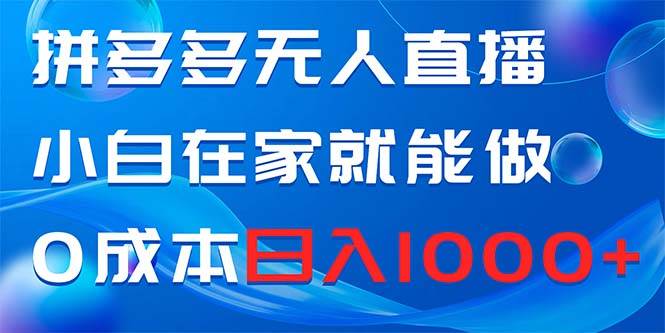 拼多多无人直播，小白在家就能做，0成本日入1000+-星璨学社