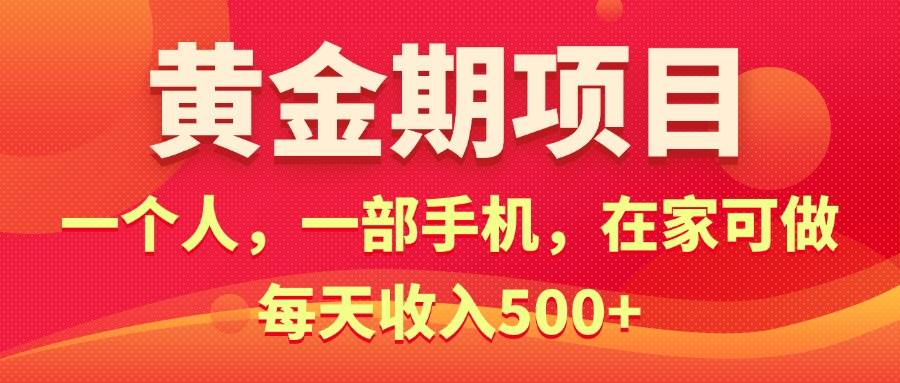 黄金期项目，电商搞钱！一个人，一部手机，在家可做，每天收入500+-星璨学社