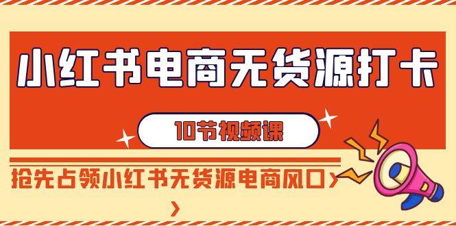 小红书电商-无货源打卡，抢先占领小红书无货源电商风口（10节课）-星璨学社