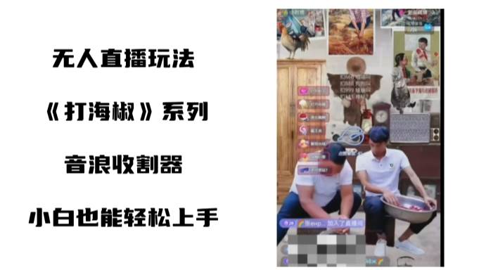 打海椒无人直播整蛊项目，小白轻松上手撸音浪收割器（教程+工具+素材）-星璨学社
