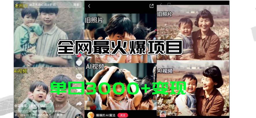 图片[1]-全网爆火的AI让老照片动起来教程，蹭热点日赚3000+，内含免费工具一键…-星璨学社