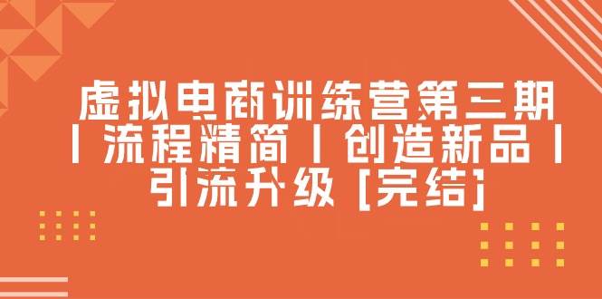 虚拟电商训练营第三期丨流程精简丨创造新品丨引流升级 [完结]-星璨学社