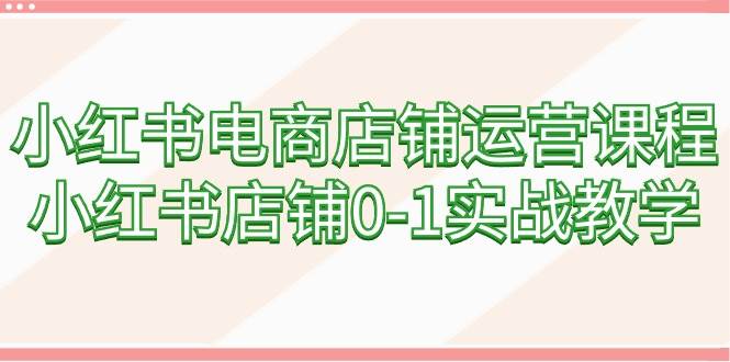 小红书电商店铺运营课程，小红书店铺0-1实战教学（60节课）-星璨学社