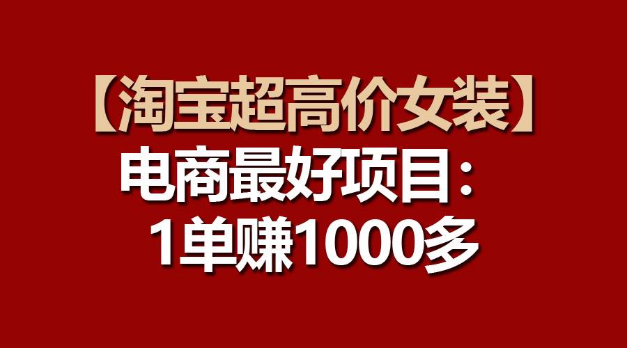 【淘宝超高价女装】电商最好项目：一单赚1000多-星璨学社