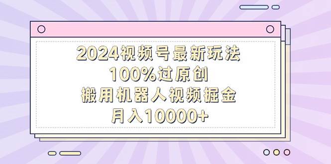图片[1]-2024视频号最新玩法，100%过原创，搬用机器人视频掘金，月入10000+-星璨学社