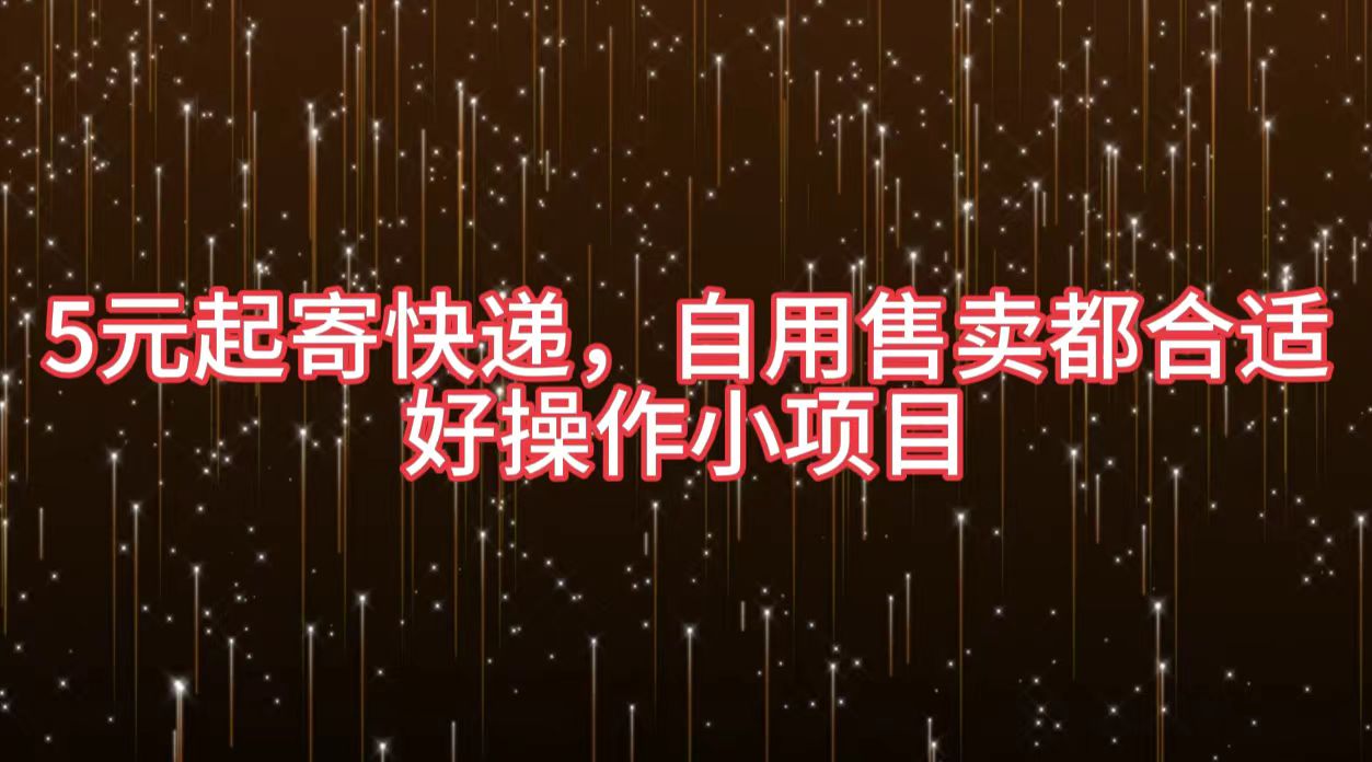 5元起寄快递，自用售卖都合适，好操作小项目-星璨学社