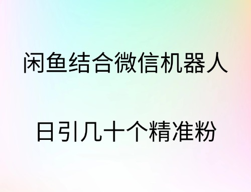 图片[1]-闲鱼结合微信机器人，日引几十个精准粉-星璨学社