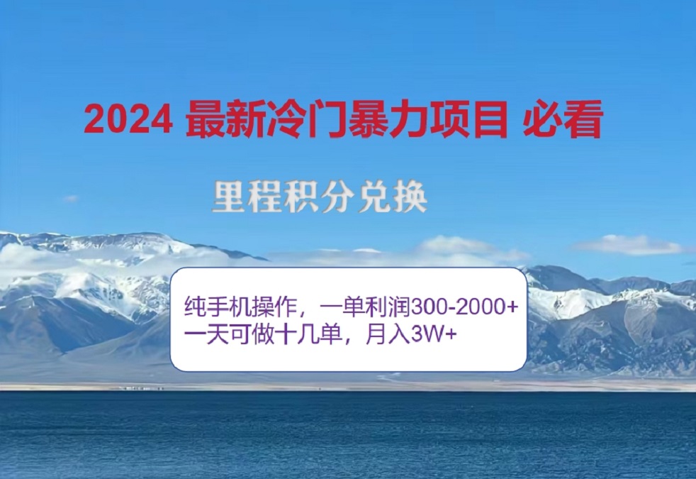 2024惊爆冷门暴利！出行高峰来袭，里程积分，高爆发期，一单300+—2000+，月入过万不是梦！-星璨学社