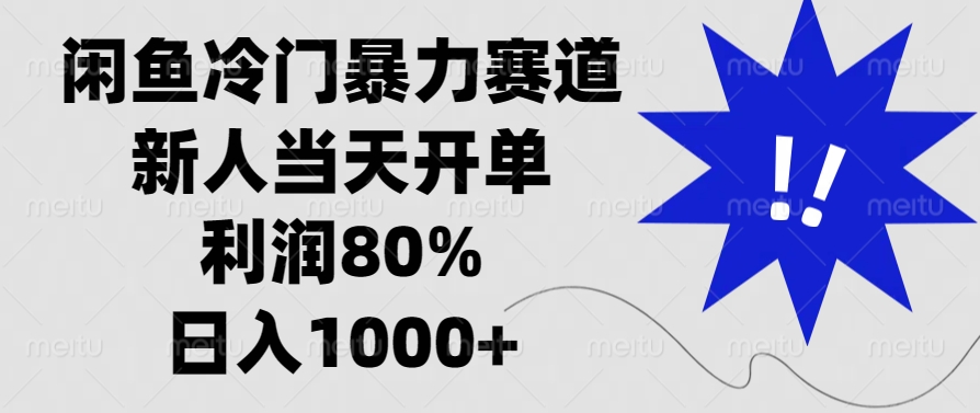 闲鱼冷门暴力赛道，利润80%，日入1000+新人当天开单，-星璨学社