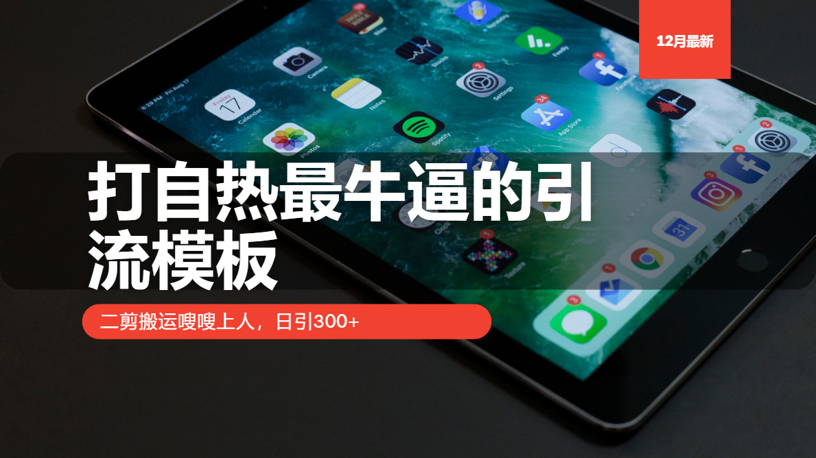 打自热最牛逼的引流模板，日引300+，二剪搬运嗖嗖上人-星璨学社