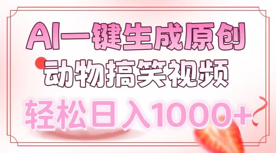 AI一键生成原创动物搞笑视频，轻松日入1000+-星璨学社