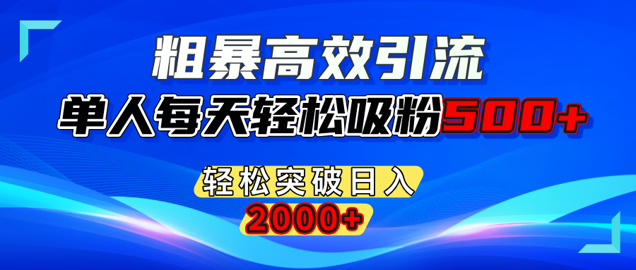 粗暴高效引流,单人每天轻松吸粉500+,轻松突破日入2000+-星璨学社