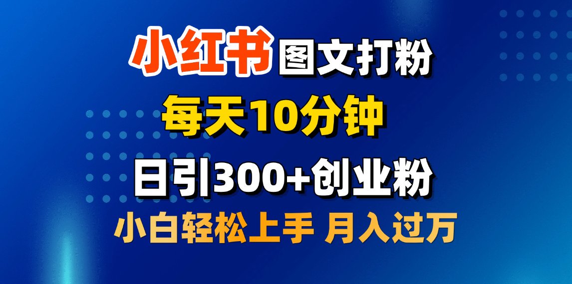 2月小红书图文打粉，每天10分钟，日引300+创业粉，小白轻松月入过万-星璨学社