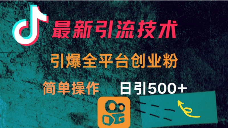 最新引流方法，引爆全平台创业粉操作简单，日引300＋-星璨学社