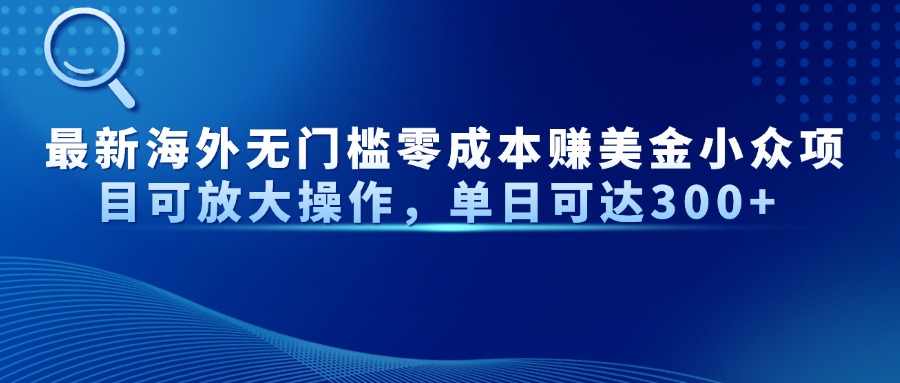 最新海外无门槛美金小众项目可放大操作，单日可达300+-星璨学社