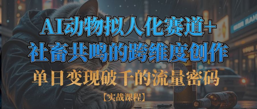 单日变现破千的流量密码,AI动物拟人化赛道+社畜共鸣的跨维度创作-星璨学社