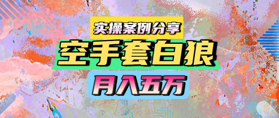 空手套白狼，月入五万，实操案例分享-星璨学社