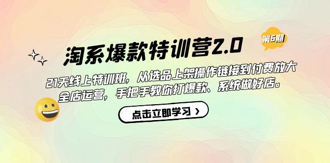 淘系爆款特训营2.0【第六期】从选品上架到付费放大 全店运营 打爆款 做好店-星璨学社