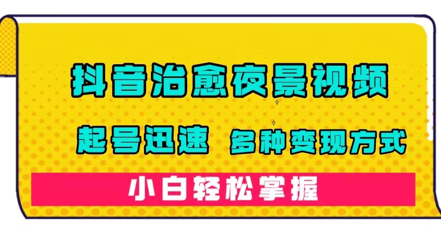 抖音治愈系夜景视频，起号迅速，多种变现方式，小白轻松掌握（附120G素材）-星璨学社