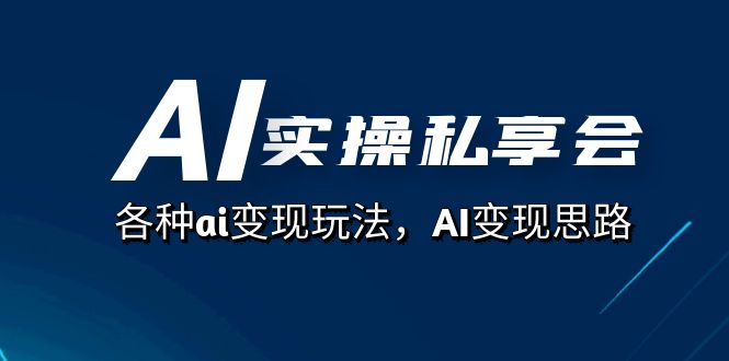AI实操私享会，各种ai变现玩法，AI变现思路（67节课）-星璨学社