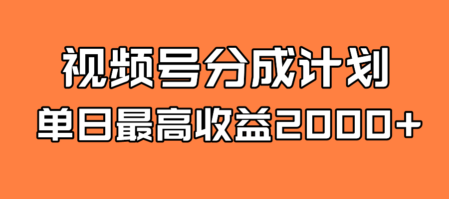 全新蓝海 视频号掘金计划 日入2000-星璨学社
