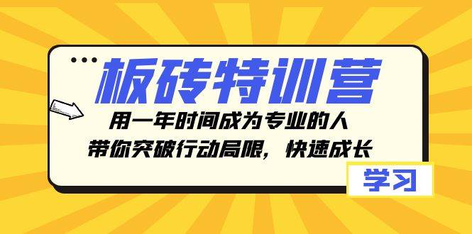 板砖特训营，用一年时间成为专业的人，带你突破行动局限，快速成长-星璨学社