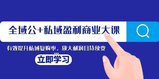 全域公 私域盈利商业大课，有效提升私域复购率，放大利润且持续变现-星璨学社