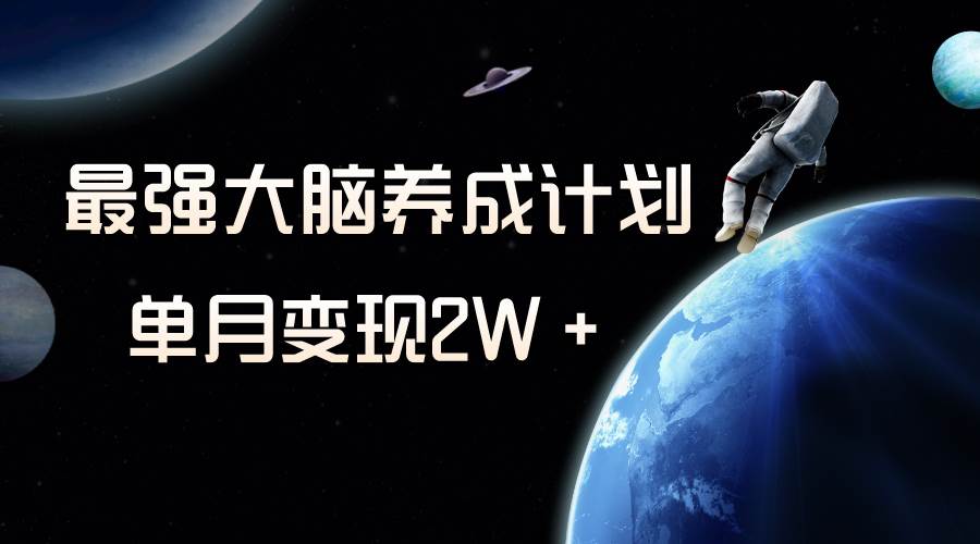冷门虚拟项目，最强大脑养成计划，一个月变现2W＋-星璨学社