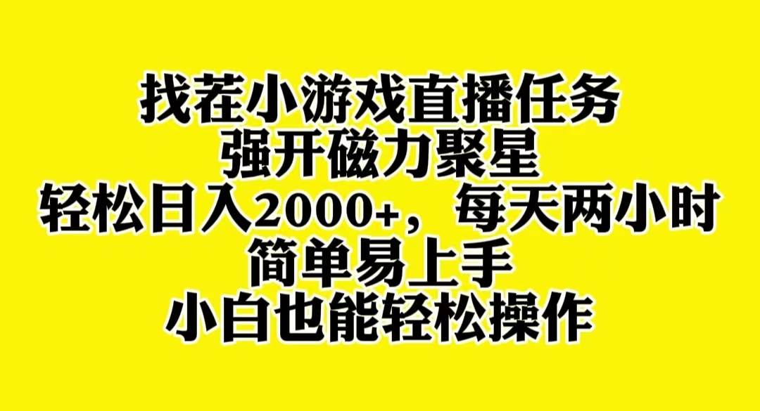 找茬小游戏直播，强开磁力聚星，轻松日入2000 ，小白也能轻松上手-星璨学社