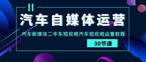 汽车-自媒体运营实战课：汽车-新媒体二手车短视频汽车短视频运营教程-星璨学社