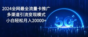 2024全网最全流量卡推广多渠道引流变现模式，小白轻松月入20000+-星璨学社