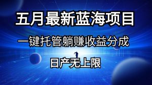 五月刚出最新蓝海项目一键托管 躺赚收益分成 日产无上限-星璨学社