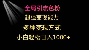 全局引流色粉 超强变现能力 多种变现方式 小白轻松日入1000+-星璨学社