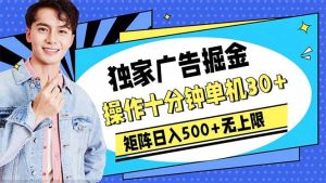 广告掘金，操作十分钟单机30+，矩阵日入500+无上限-星璨学社
