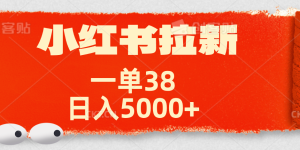 小红书拉新项目，一单38元！日入5000+【揭秘】-星璨学社