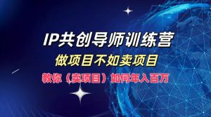 IP共创导师训练营，如何实现年入百万，做项目不如卖项目，教你（卖项目）-星璨学社
