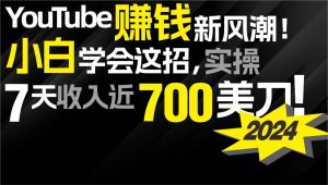 2024 YouTube赚钱新风潮！小白学会这招，7天收入近7百美金！-星璨学社
