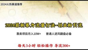 2024年最新暴力流量打法，每日导入300+，靠卖项目月入10W+-星璨学社