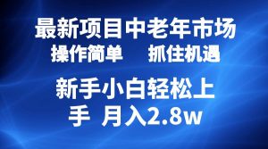 2024最新项目，中老年市场，起号简单，7条作品涨粉4000+，单月变现2.8w-星璨学社