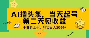 AI撸头条，轻松日入3000+，当天起号，第二天见收益。-星璨学社