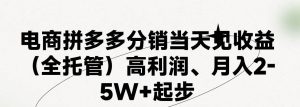 最新拼多多模式日入4K+两天销量过百单，无学费、 老运营代操作、小白福...-星璨学社