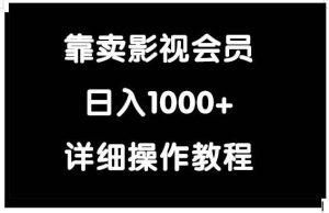 靠卖影视会员，日入1000+-星璨学社