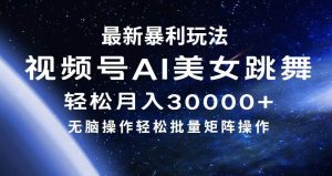 最新暴利玩法视频号AI美女，简单矩阵轻松月入30000+-星璨学社