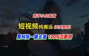 中视频计划纯搬运，黑科技一键去重过原创，新手小白福音，轻松日入大几百-星璨学社