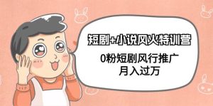 短剧+小说风火特训营，0粉短剧风行推广，月入过万（102节课）-星璨学社