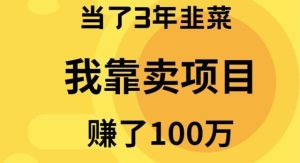 当了3年韭菜，我靠卖项目赚了100万-星璨学社