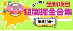 短剧掘金合集2.0  无门槛没成本 有手就行 单机100+-星璨学社