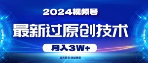 2024视频号最新过原创技术，当天起号，收益稳定，月入3W+-星璨学社