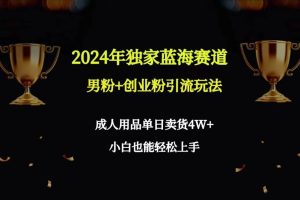 2024年独家蓝海赛道男粉+创业粉引流玩法，成人用品单日卖货4W+保姆教程-星璨学社